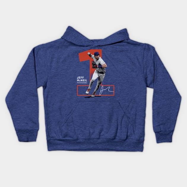 Jeff McNeil New York M Outline Kids Hoodie by danlintonpro